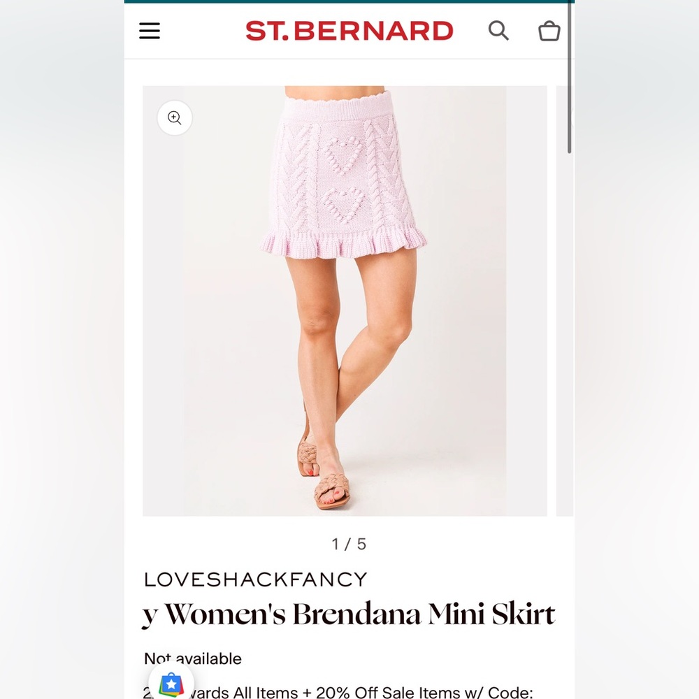Love shack fancy Brendana mini skirt pink medium